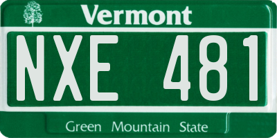 VT license plate NXE481