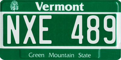 VT license plate NXE489