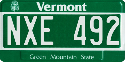 VT license plate NXE492