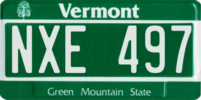 VT license plate NXE497