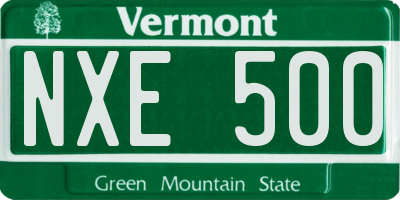 VT license plate NXE500