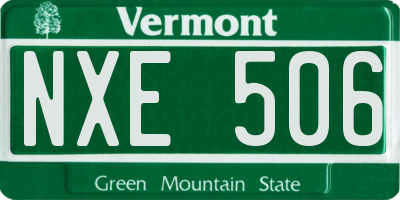 VT license plate NXE506