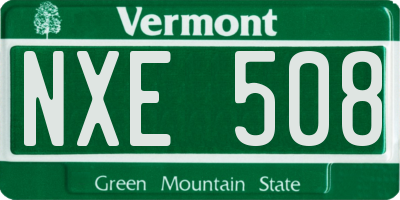 VT license plate NXE508