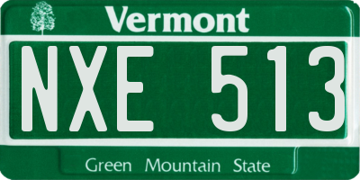 VT license plate NXE513