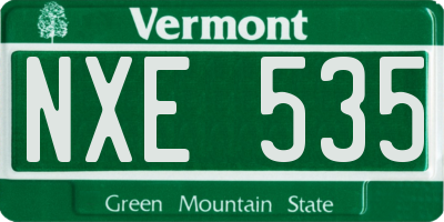 VT license plate NXE535