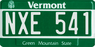 VT license plate NXE541