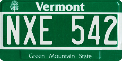 VT license plate NXE542