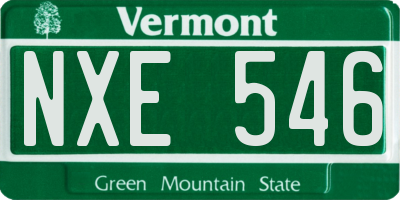 VT license plate NXE546