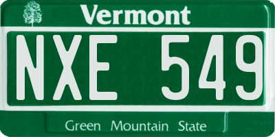 VT license plate NXE549