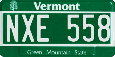 VT license plate NXE558