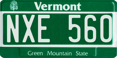 VT license plate NXE560