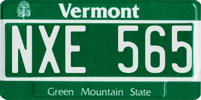 VT license plate NXE565