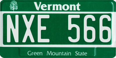 VT license plate NXE566