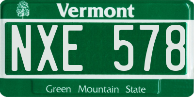 VT license plate NXE578