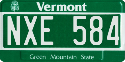 VT license plate NXE584
