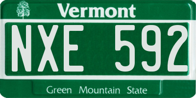 VT license plate NXE592