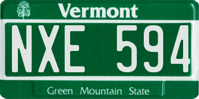 VT license plate NXE594