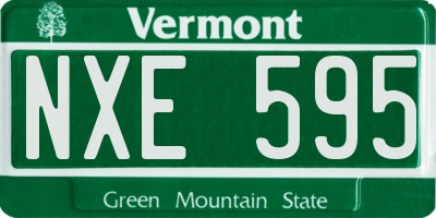 VT license plate NXE595