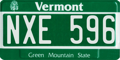 VT license plate NXE596
