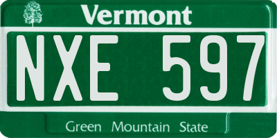 VT license plate NXE597