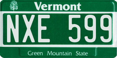 VT license plate NXE599