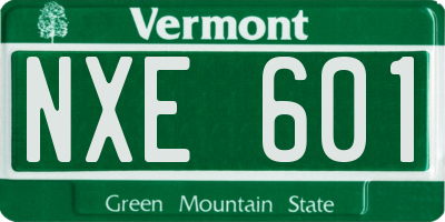 VT license plate NXE601