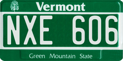 VT license plate NXE606