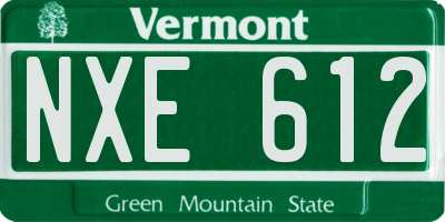 VT license plate NXE612