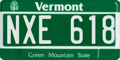 VT license plate NXE618