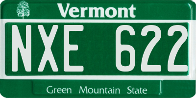 VT license plate NXE622