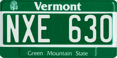 VT license plate NXE630