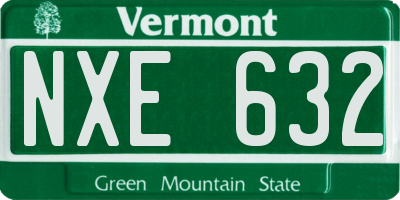 VT license plate NXE632