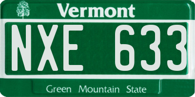 VT license plate NXE633