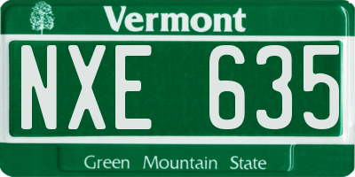 VT license plate NXE635