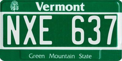 VT license plate NXE637