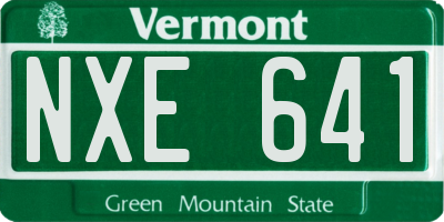 VT license plate NXE641