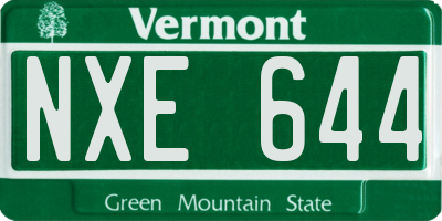 VT license plate NXE644