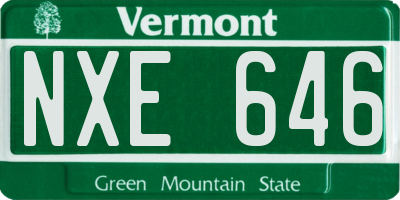 VT license plate NXE646
