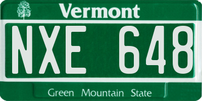 VT license plate NXE648