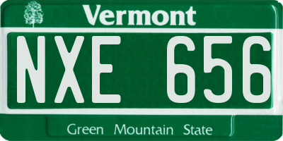 VT license plate NXE656