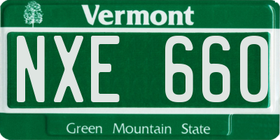 VT license plate NXE660