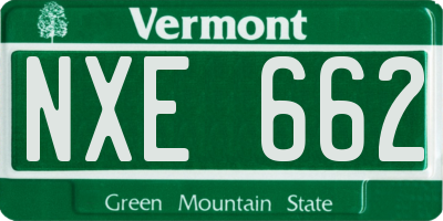 VT license plate NXE662