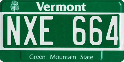 VT license plate NXE664