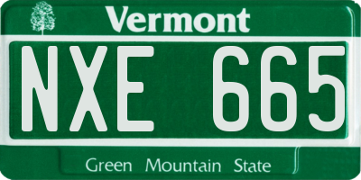 VT license plate NXE665