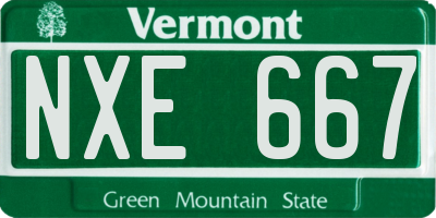VT license plate NXE667