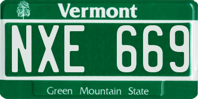 VT license plate NXE669