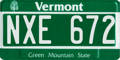 VT license plate NXE672