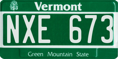 VT license plate NXE673