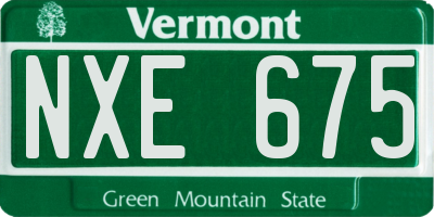 VT license plate NXE675