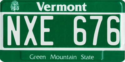 VT license plate NXE676